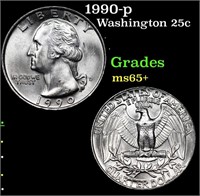 1990-p Washington Quarter 25c Grades GEM+ Unc