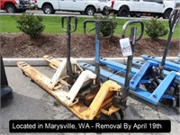 LOT, (3) ASSORTED HYDRAULIC PALLET JACKS IN THIS
