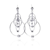 Sterling Silver Multi Open Circles Earrings