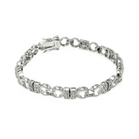 Sterling Silver Fancy Design Link Bracelet