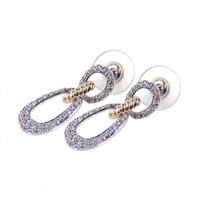 Sterling Silver Dangling Stud Crystal Earrings