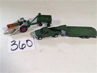 1/64 Scale Oliver Truck/Trailer, Cornpicker/Wagon