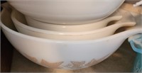 Pyrex Sandalwood Ivy & White Mixing Bowls