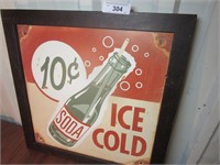 Framed Vintage Style Soda Ad