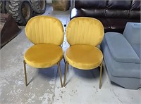 New yellow velvet chairs