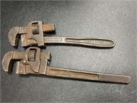 Pipe wrenches.  One Lakeside 14in, other approx