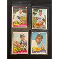 (4) 1965 Topps Baseball Cards Nice Shape With Hof
