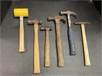 Variety of hammers, plastic/nylon mallet