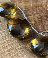 Honey Quartz Large Faceted Beads Teardrop 7ct