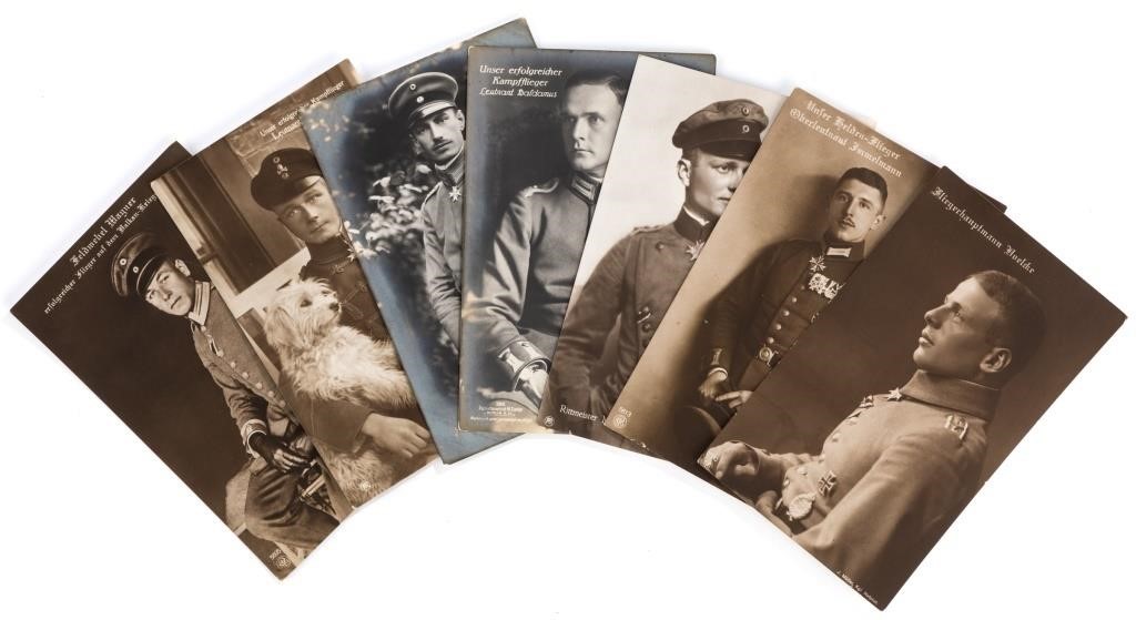 WWI Postcard Lot of Famous Aces in Uniform