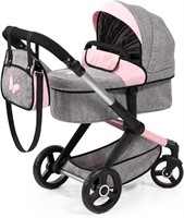 Bayer Design - Baby Stroller for Dolls - Grey/Pink