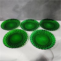 5 green bubble plates