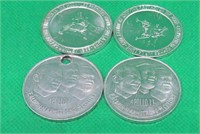4x Apollo 11 Moon Landing Coin Tokens Aldrin