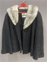 Vintage Lamb Coat With Fur Collar