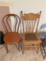 PAIR OF NON-MATCHING WOOD CHAIRS