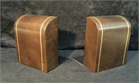 Set of Leather Book Ends
