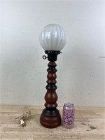 Vintage wooden globe lamp