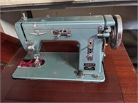 Vintage Montgomery Ward Sewing Machine in Cabinet