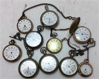 10 ANTIQUE GENTLEMANS POCKET WATCHES