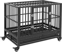 $135  PawHut 36 Heavy Duty Dog Crate Metal Cage Ke