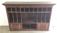 Early Compartmentalized Hutch Cabinet Walnut