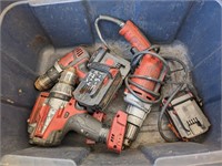 Assorted Milwaukee Drills 18V & 110V