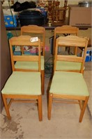 4 Wood Padded Chairs