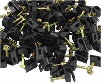 Single Flexible Cable Clips, Black, Pack of 100
