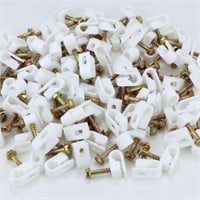 Single Flexible Cable Clips, White, Pack of 100
