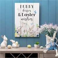 Glitzhome Easter Bunny Wall Sign
