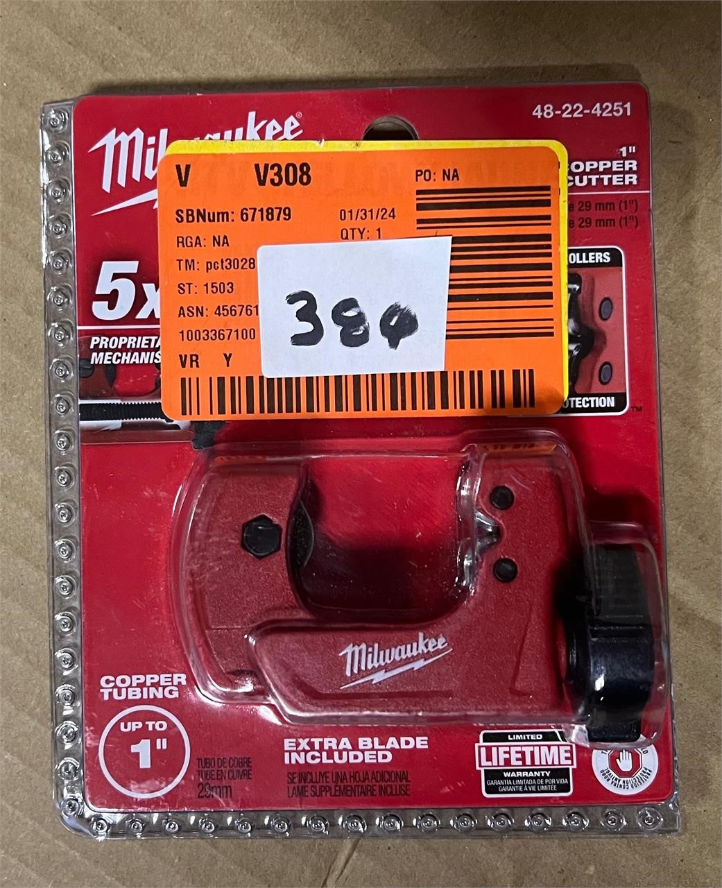 Milwaukee 1" Copper Tubing Cutter