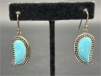 925 Silver w/ Turquoise Earrings. TW 9.1g