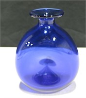 Cobalt Blue Hand-Blown Glass Bottle Joe Hamon '97