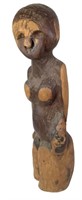 32"H Artisan Carved Tree Stump Figure