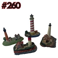 4 Piece lighthouse miniature Lot!