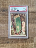 1961 Topps #406 Mantle Blasts 565 FT. Home Run