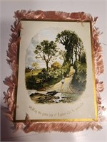 Victorian Silk Fringe Easter Card 1800s