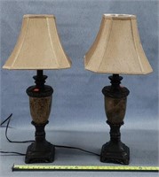 2- Vintage Marble/ Metal Lamps