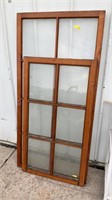 Wooden single pane windows, 2 pieces on lot