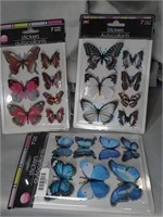 3 Packs of New Butterfly Autocollants
