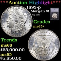 ***Auction Highlight*** 1893-p Morgan Dollar $1 Gr