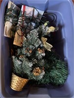 Tote of Christmas Decorations