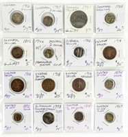 Coin Sheet of Coins-Denmark(7)+Sweden(9)-VF