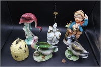 Vintage Ceramic Bird & Human Figurines