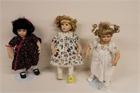 3pc Jeanne Singer Fine Porcelain Dolls 18"