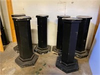 6 Black Pedestals