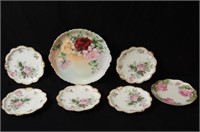 Haviland hand painted rose floral charger