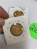 1881 GOLD PIECE, 1909-D GOLD INDIAN HEAD , 1996 1/