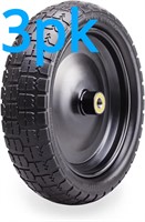 3pk Flat Free Tire/Wheel 13  5/8 Bearings