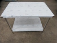NEW 4' S/S 2 TIER WORK TABLE APPROX. 48" X 30"